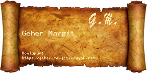 Geher Margit névjegykártya